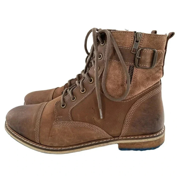 Franco Fortini mens Aussie Bloke mens ankle boots size 10 brown leather cap toe - Picture 5 of 12